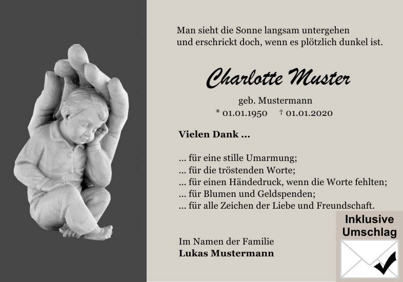 Danksagungen Trauer