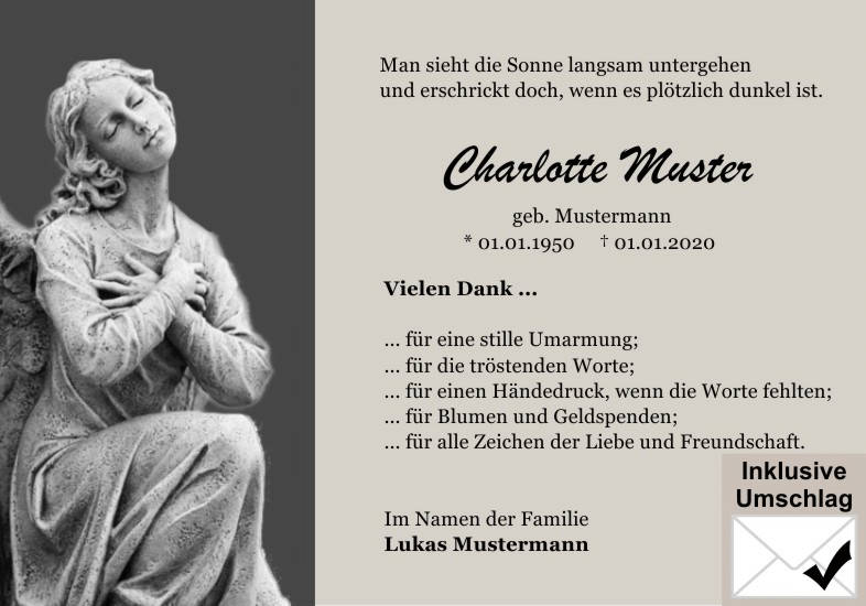 Danksagungen Trauer