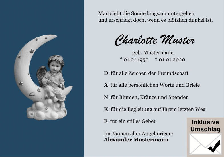 Danksagungen Trauer