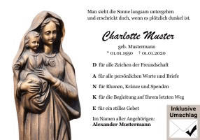 Danksagungen Trauer