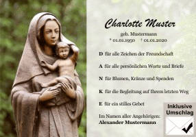 Danksagungen Trauer