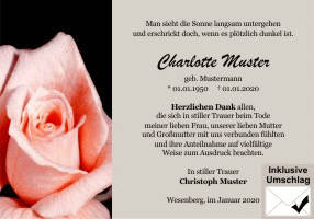 Danksagungen Trauer