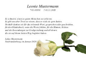 Danksagungen Trauer