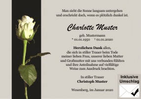 Danksagungen Trauer