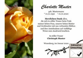 Danksagungen Trauer