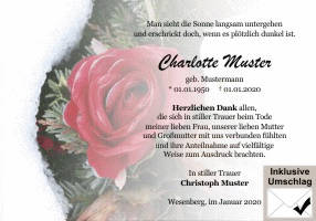 Danksagungen Trauer
