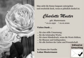 Danksagungen Trauer