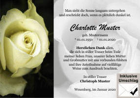 Danksagungen Trauer