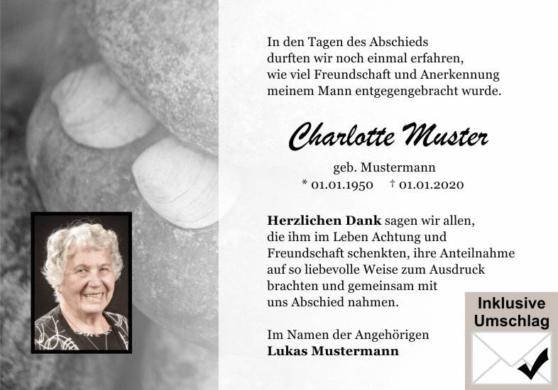 Danksagungen Trauer