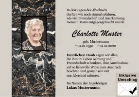 Danksagungen Trauer