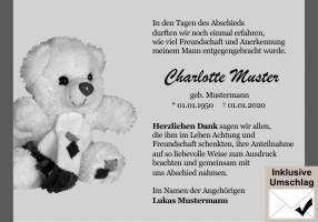Danksagungen Trauer