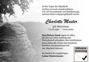 Danksagungen Trauer