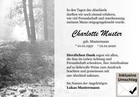 Danksagungen Trauer
