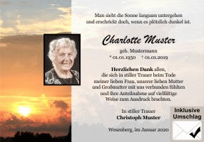 Danksagungen Trauer