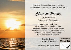 Danksagungen Trauer
