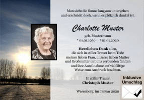Danksagungen Trauer
