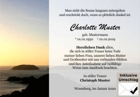 Danksagungen Trauer