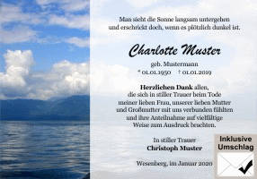 Danksagungen Trauer