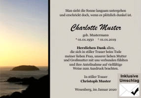 Danksagungen Trauer