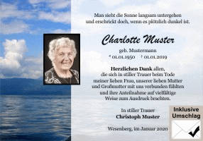 Danksagungen Trauer