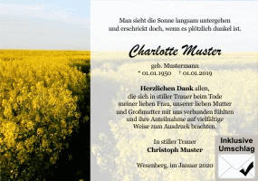 Danksagungen Trauer