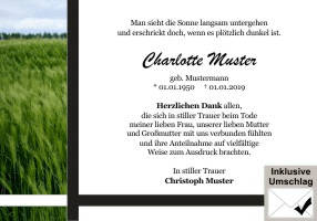 Danksagungen Trauer