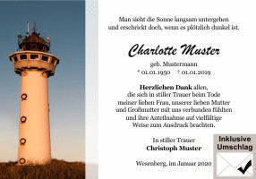 Danksagungen Trauer