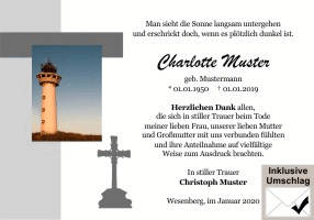 Danksagungen Trauer