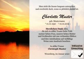 Danksagungen Trauer