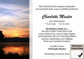 Danksagungen Trauer