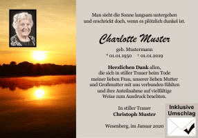 Danksagungen Trauer