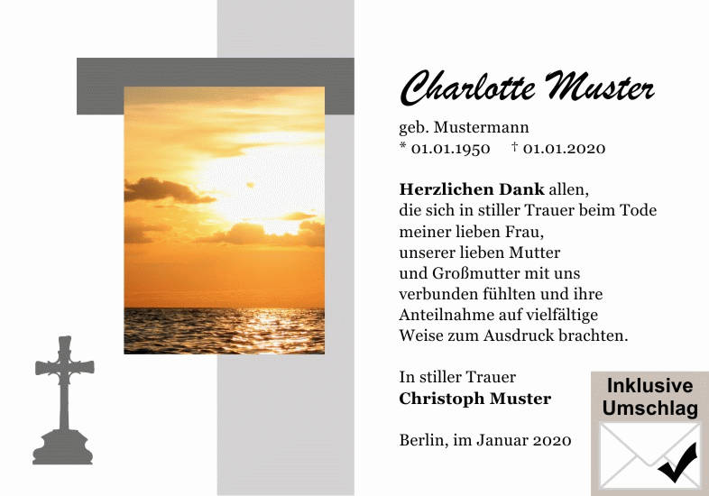 Danksagungen Trauer