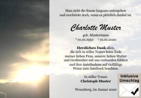 Danksagungen Trauer