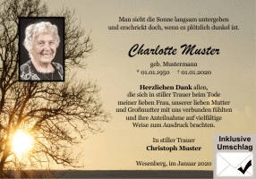 Danksagungen Trauer