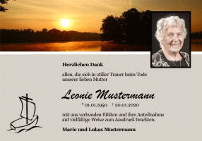 Danksagungen Trauer