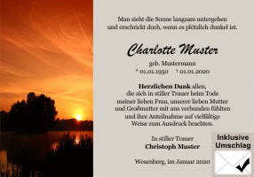 Danksagungen Trauer