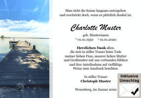 Danksagungen Trauer