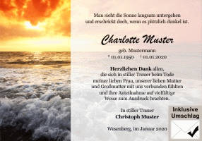 Danksagungen Trauer