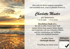 Danksagungen Trauer