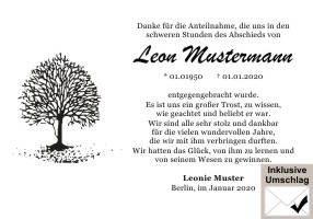 Danksagungen Trauer