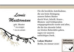 Danksagungen Trauer