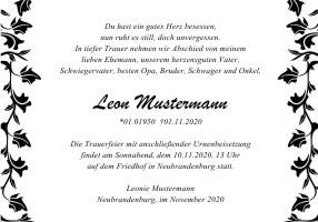 Danksagungen Trauer