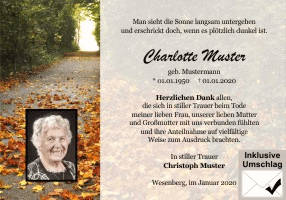 Danksagungen Trauer