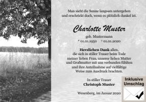 Danksagungen Trauer