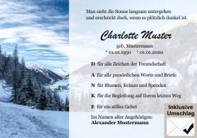 Danksagungen Trauer