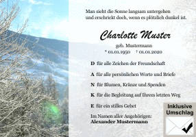 Danksagungen Trauer