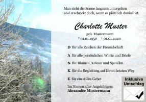 Danksagungen Trauer