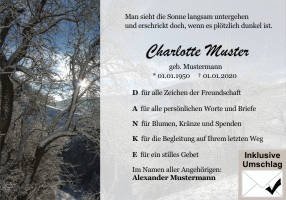 Danksagungen Trauer