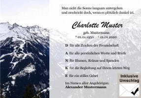 Danksagungen Trauer
