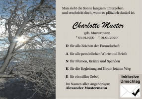 Danksagungen Trauer